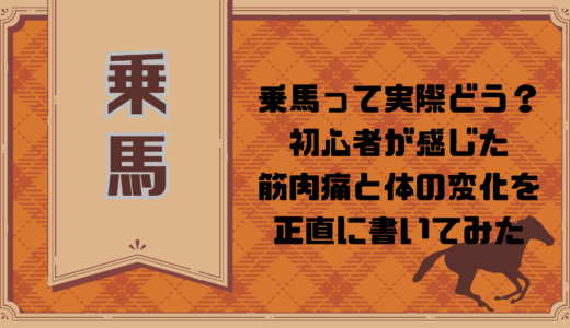 乗馬って実際どう？初心者が感じた筋肉痛と体の変化を正直に書いてみた